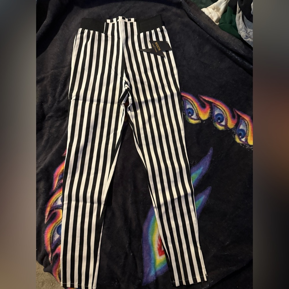 New with tags! Black/white stripped pants